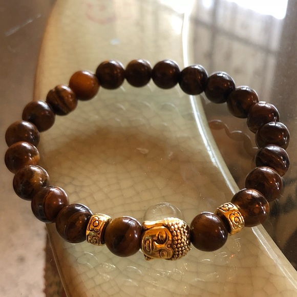 🤎 Tiger’s Eye Mala Bead Bracelet with Buddha Bead - Picture 8 of 8